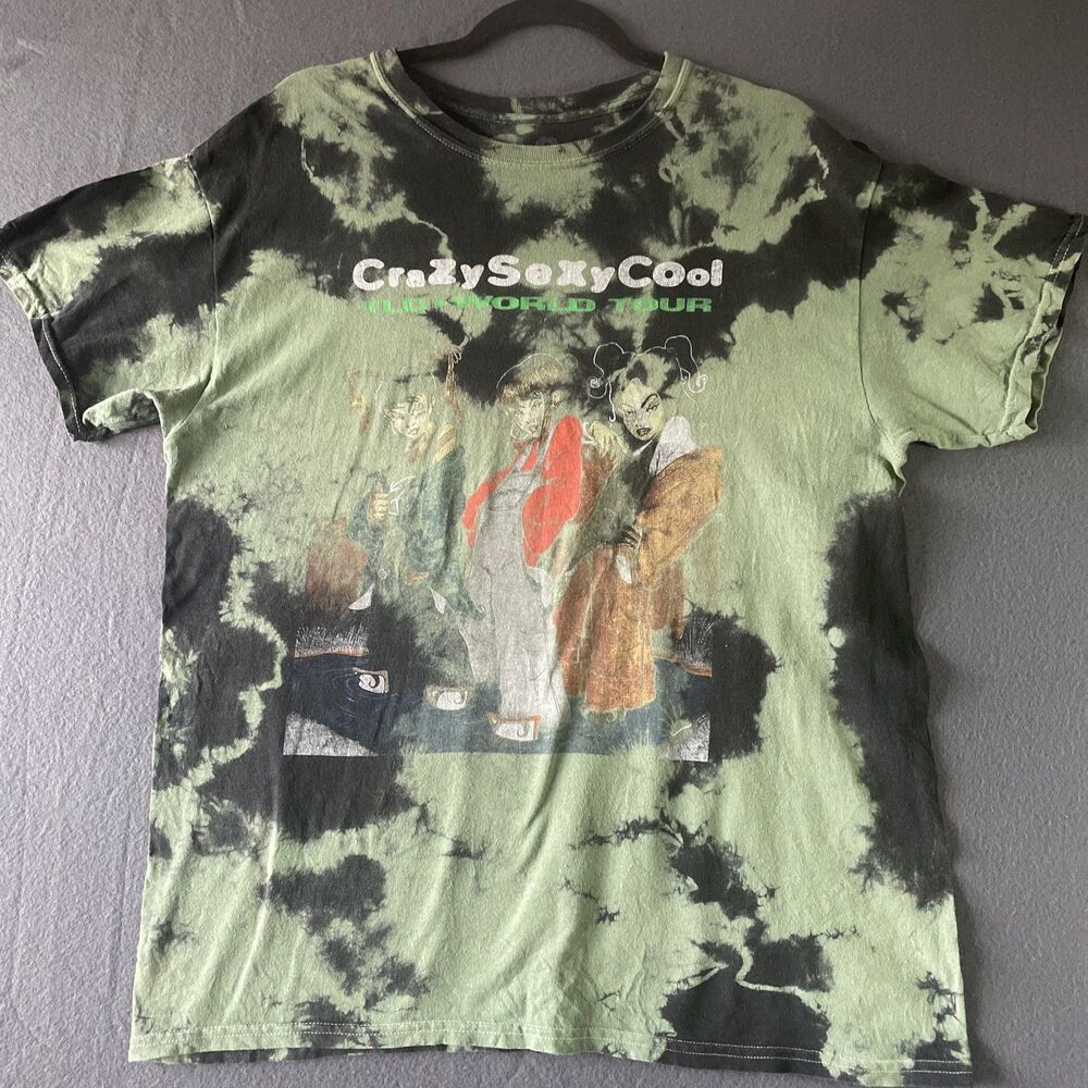 TLC Crazy Sexy Cool World Tour Black And Green Tie Dye Concert T Shirt Size L